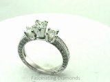 FDENR6260PR  Princess Cut Three Stone Diamond Engagement Ring In Prong Setting