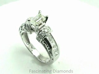 FDENR1810EM  Emerald Cut Diamond Engagement Ring In Channel Setting