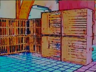 Préparation de la salle Louis Aragon pour l'exposition d'Art contemporain 2011