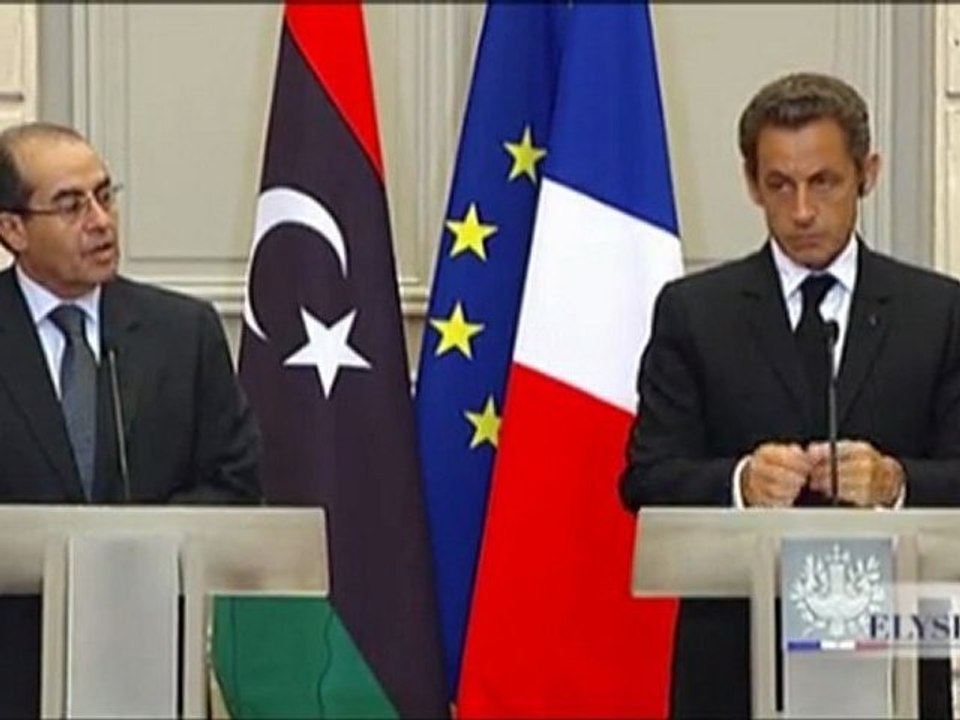 Conférence de presse conjointe de N. Sarkozy et de M.Mahmoud Jebril