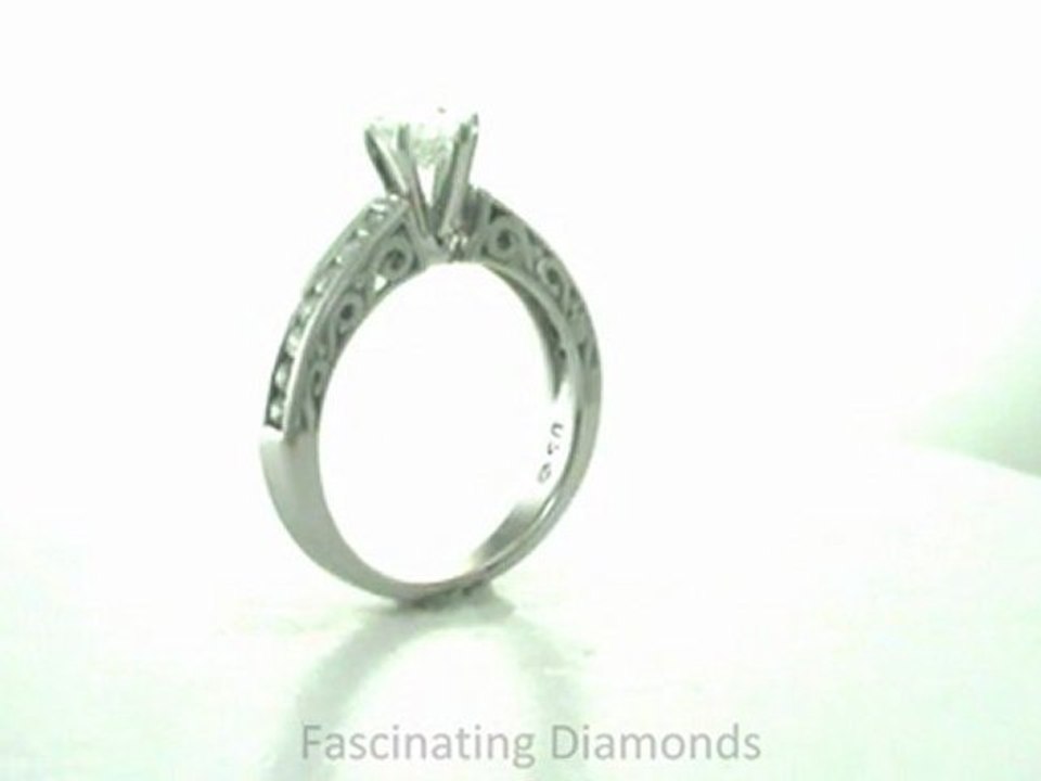 FDENS816OVR  Oval Shape Diamond Engagement Ring Vintage Style Channel Set