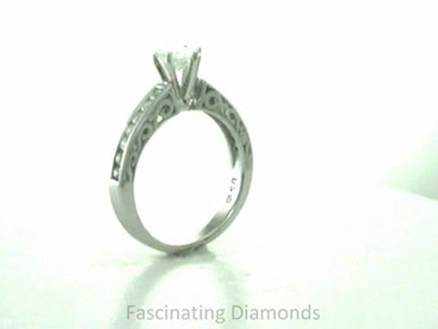 FDENS816OVR Oval Shape Diamond Engagement Ring Vintage Style Channel Set