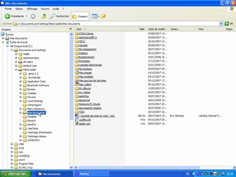 Se retrouver dans l'arborescence : gestionnaire de fichiers windows