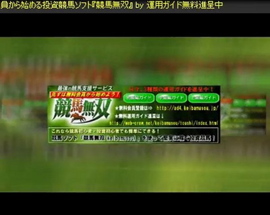 WIN5的中予想・WIN5的中結果超便利ツール★簡単・楽・堅実★競馬投資で利益を出すための競馬ソフト『競馬無双』