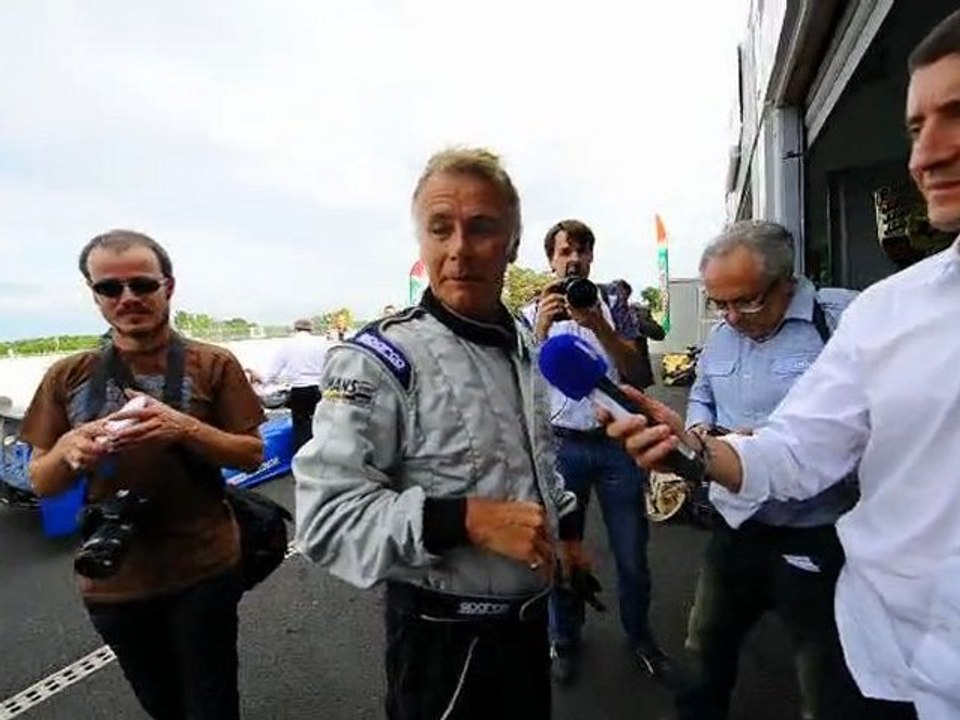 Franck Dubosc à bord d'un prototype Pescarolo