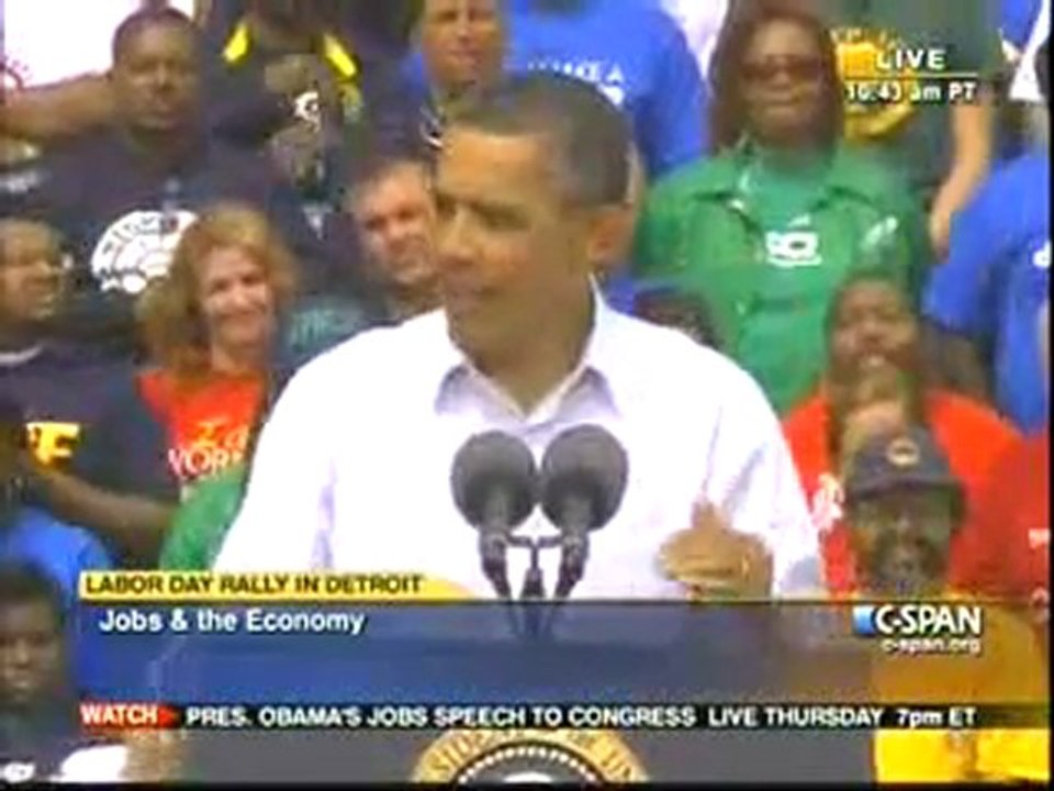 President Obama in Detroit, Talking About Jobs