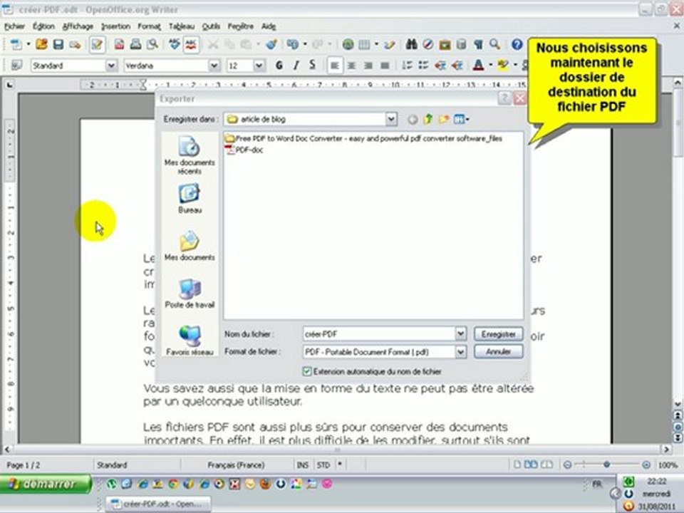 Convertisseur PDF- Créer un PDF en 5 Secondes avec OpenOffice