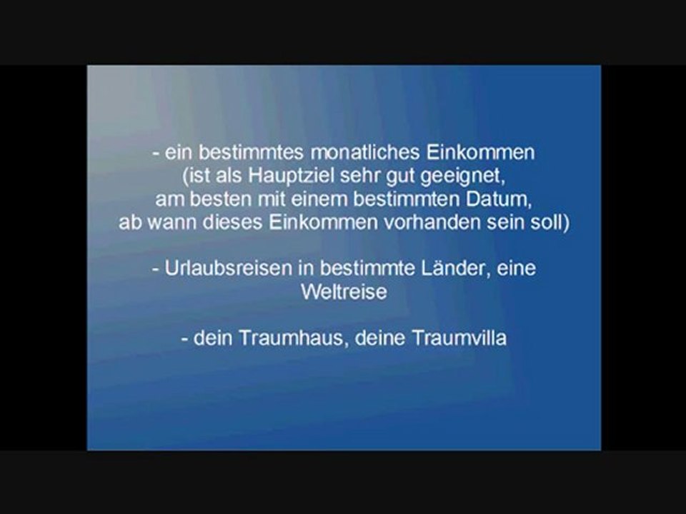 Erfolgreich werden - Erstelle eine Ziele Liste