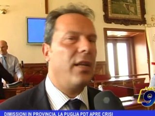 Dimissioni in provincia, la Puglia PDT apre crisi