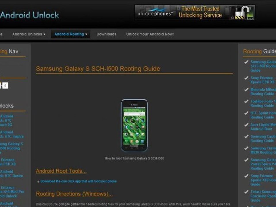 Android Rooting - Samsung Galaxy S - Free Phone Rooting