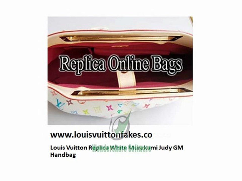 Louis Vuitton Replica White Murakami Judy GM Fake ...