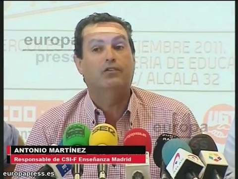 Sindicatos de profesores contra los recortes de Aguirre