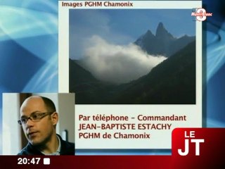 Eboulement de roches au Mont Blanc ‎