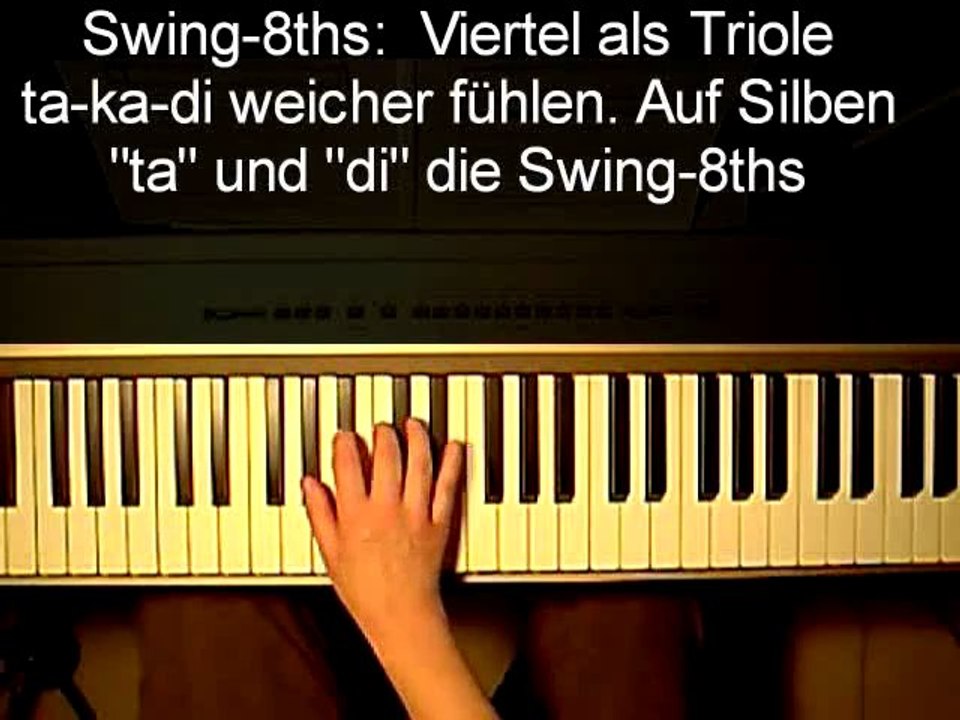 Klavier lernen: Notenwerte spüren, hier swing-8ths