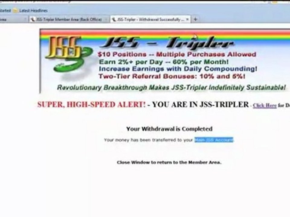 JSS Tripler-Increase Your Earnings by Compounding!