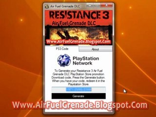 Resistance 3 Air Fuel Grenade DLC Code Download Free on PS3