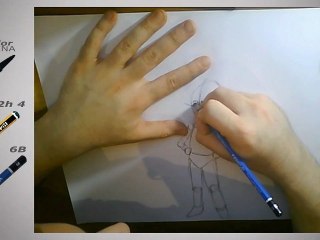 Dibujo de personaje sobre Papel