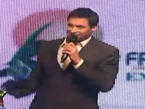 Hollywood Super Star Hugh Jackman & Karan Johar At FICCI Frames 2011 Awards