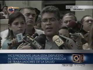 Jaua: Si médicos suspenden "protesta ilegal" el Gobierno dialogará con ellos