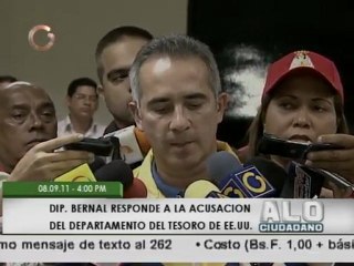 Bernal rechaza acusaciones del Departamento del Tesoro de EEUU