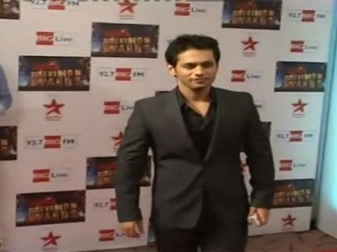 Hot Babe In A Red Gown With Pink Umbrella At Big Television Awards