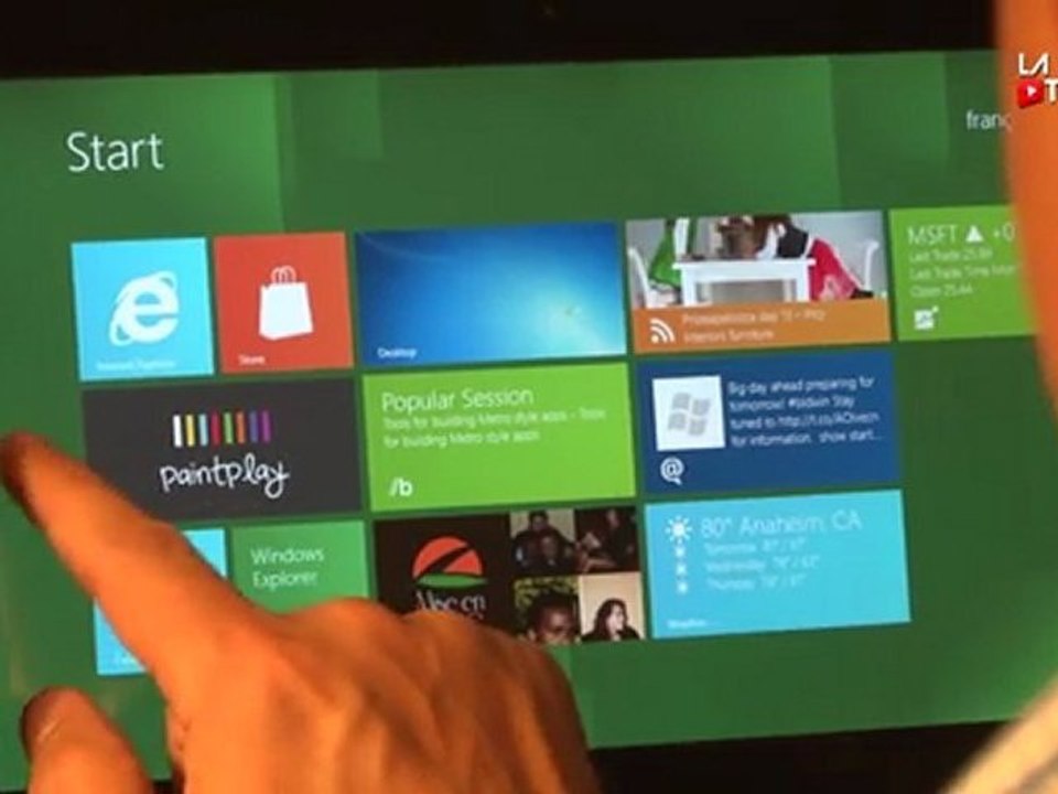 Première vidéo de Windows 8 sur tablette
