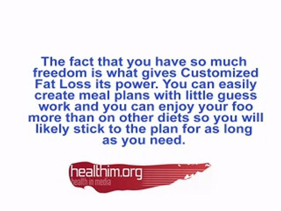 Customized Fat Loss www.healthim.org