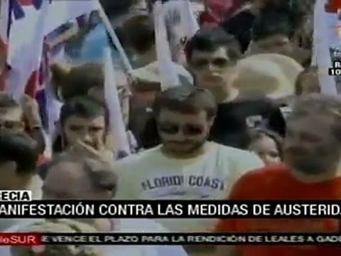 Protestas en Grecia contra medidas de austeridad