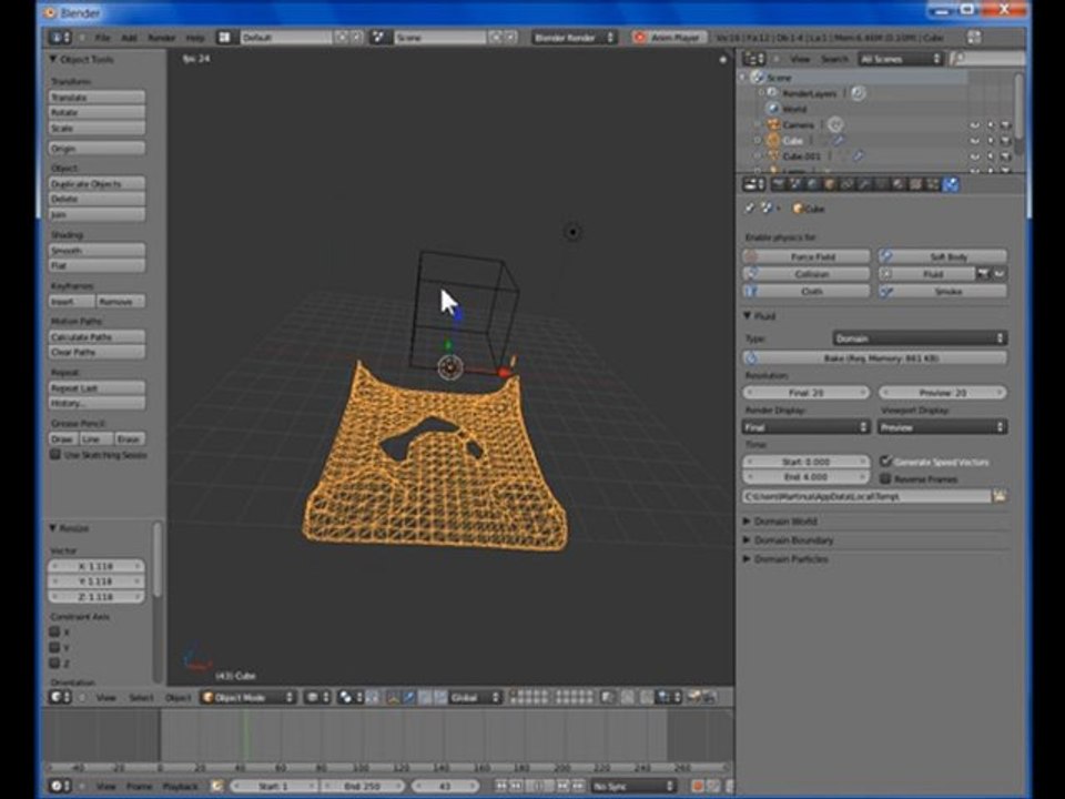 tuto Blender: Simulation de fluide
