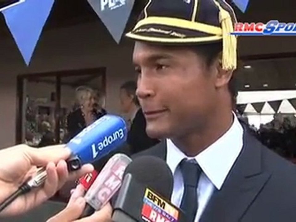 Les joueurs et l'encadrement du XV de France ont participé samedi à la cérémonie de bienvenue donnée en leur honneur