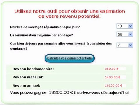 Sondages rémunérés - travail à domicile