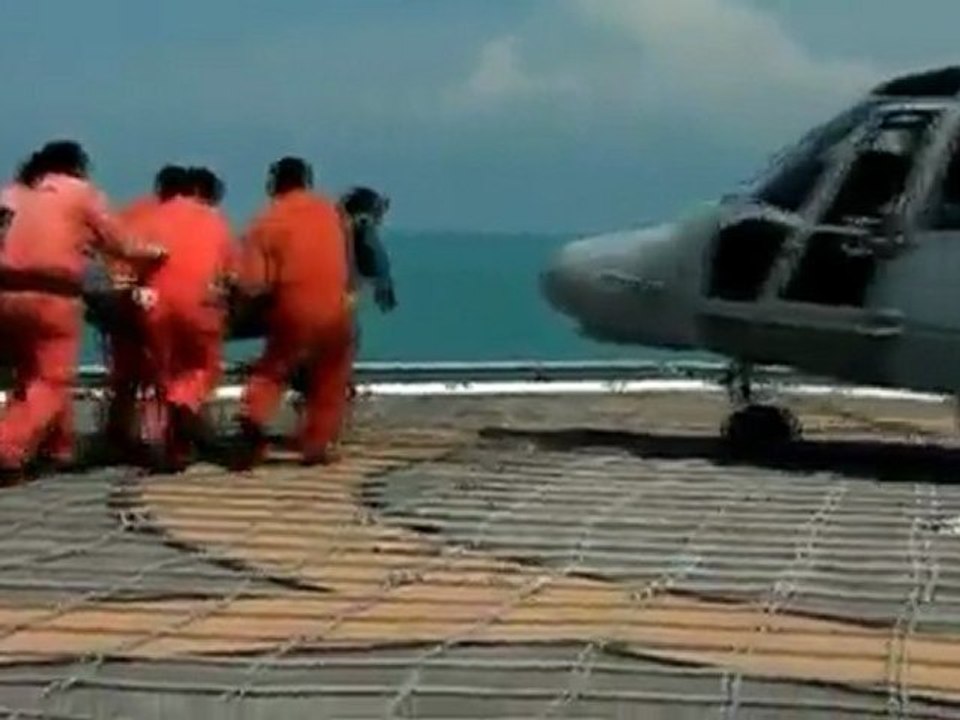 Oil workers rescued at sea
