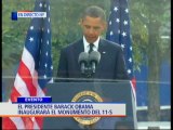 Barack Obama rinde homenaje a las víctimas del 9/11 en el décimo aniversario de los atentados