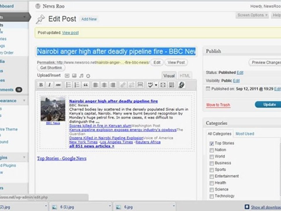Update Newswire Feature Section