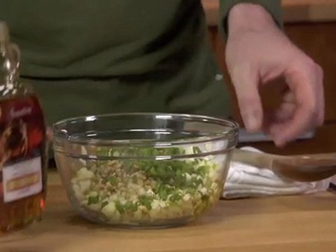 Pumpkin Soup with Apple-Walnut Topping