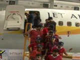 Hot Air hostesses With Jimmy For Education Trip By Jet Airways