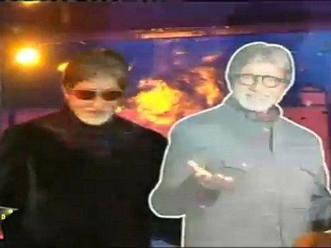 Amitabh Bachchan With His Statue At KBC 5 Launch