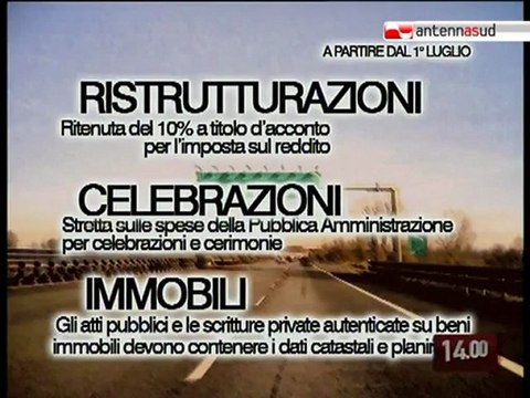 TG 30.06.10 Manovra, da domani scattano rincari su autostrade e nuove misure