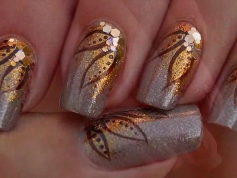 nail art d'automne ongles courts / autumn nail art on short nails tutorial