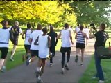 Mo Farah goes for a run in the park