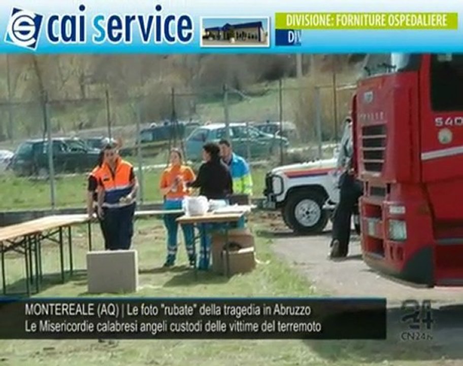 Cn24 | Montereale (Aq) | Le Misericordie calabresi angeli custodi delle vittime del terremoto