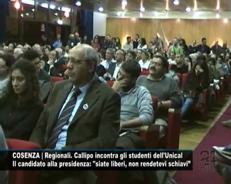 CN24 | COSENZA | Regionali. Callipo incontra gli studenti dell'Unical