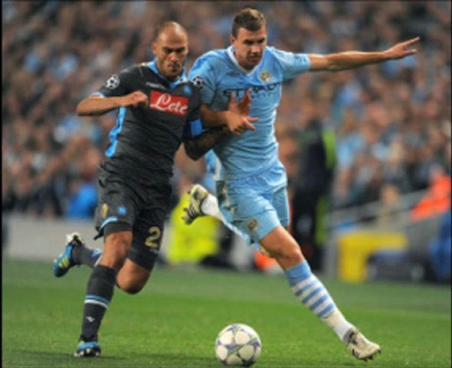 Manchester City 1-1 Napoli Cavani great-finish, Kolarov free-kick