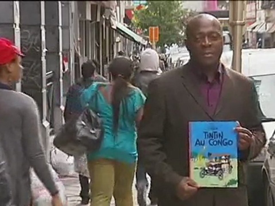 M. MBUTU et ses avocats Me Ahmed L'HEDIM et Me Alain AMICI, procès pour racisme contre la B.D "Tintin au Congo"