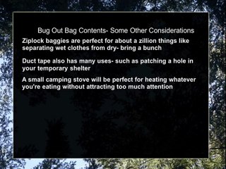 Bug Out Bag Contents: For Your Consideration
