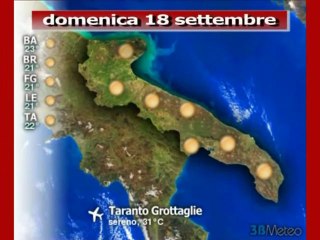 Previsioni del tempo,  domenica 18 settembre