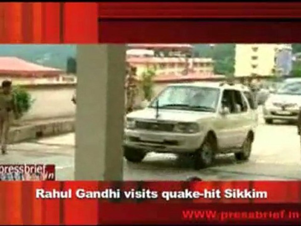 Rahul Gandhi visits quake-hit Sikkim