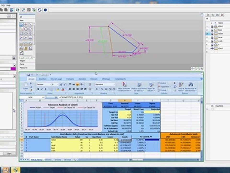 4 bars Enventive, Tolerance Analysis, Analyse de tolérances, Toleranz Analyse