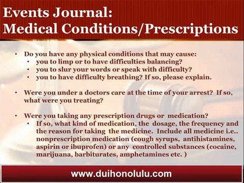 Honolulu DUI Attorney Discusses the Importance of Creating an Events Journal