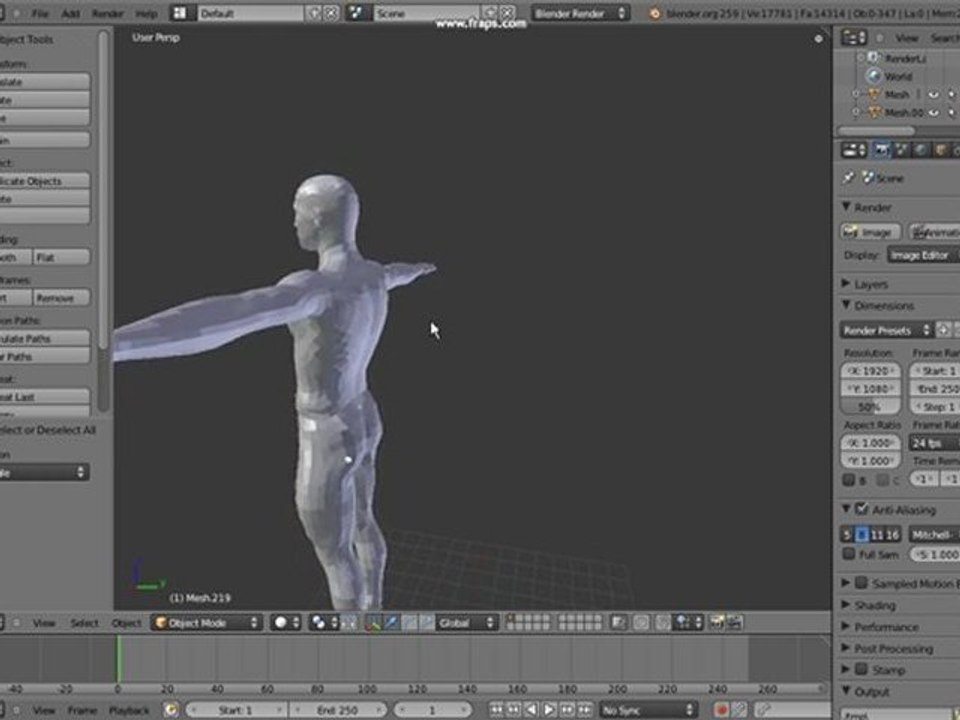 modélisation d'un humain.